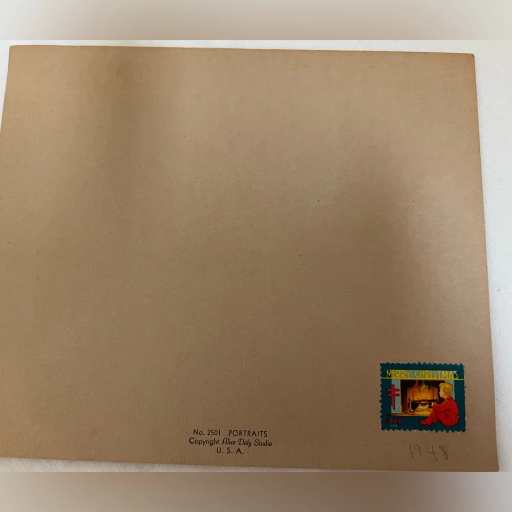 3 Christmas Cards VINTAGE Unused NO Envelopes 1948, 1953, 1960 Christmas Seals